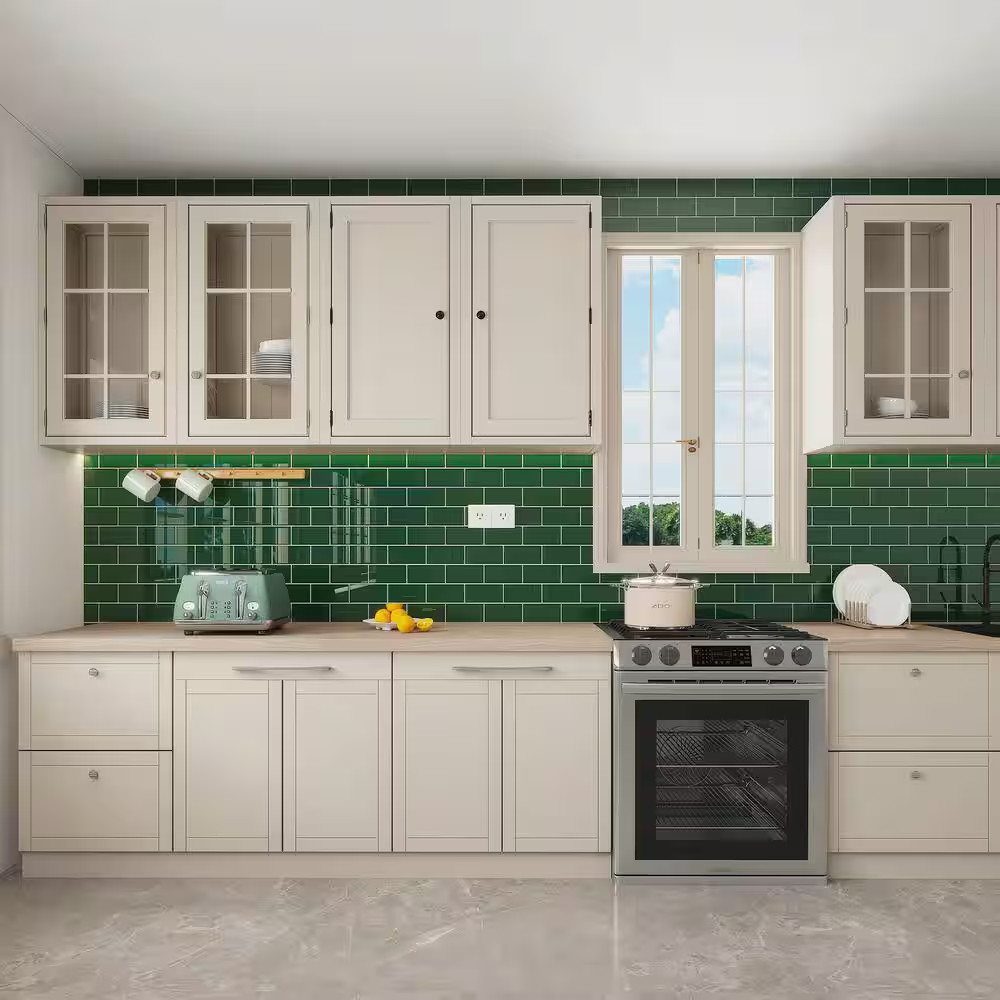 Evergreen 3 In. X 6 In. X 8Mm Glass Subway Tile (5 Sq. Ft./Case)