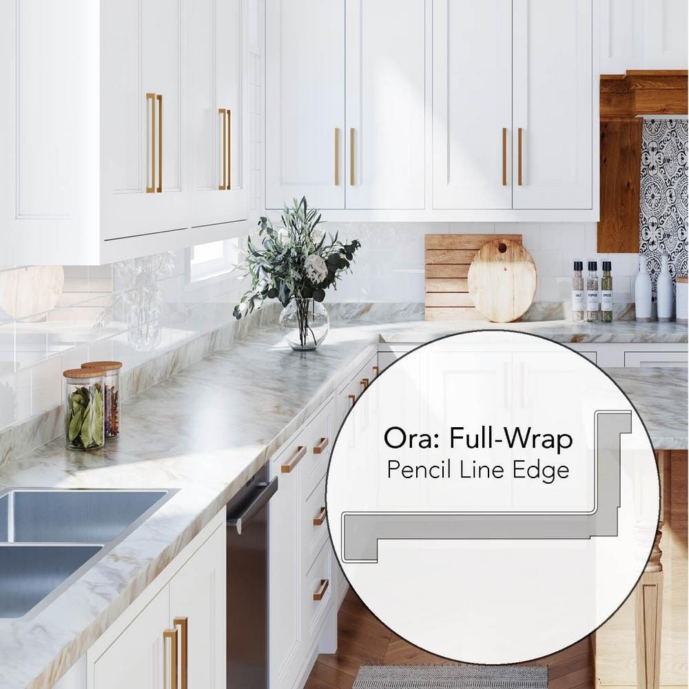 Hampton Bay Drama Marble Endsplash Kit Eased Edge Loose Backsplash
