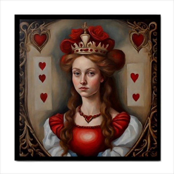 Queen Of Hearts Portrait Ceramic Tile Backsplash Border Ceramic Craft Wall Art