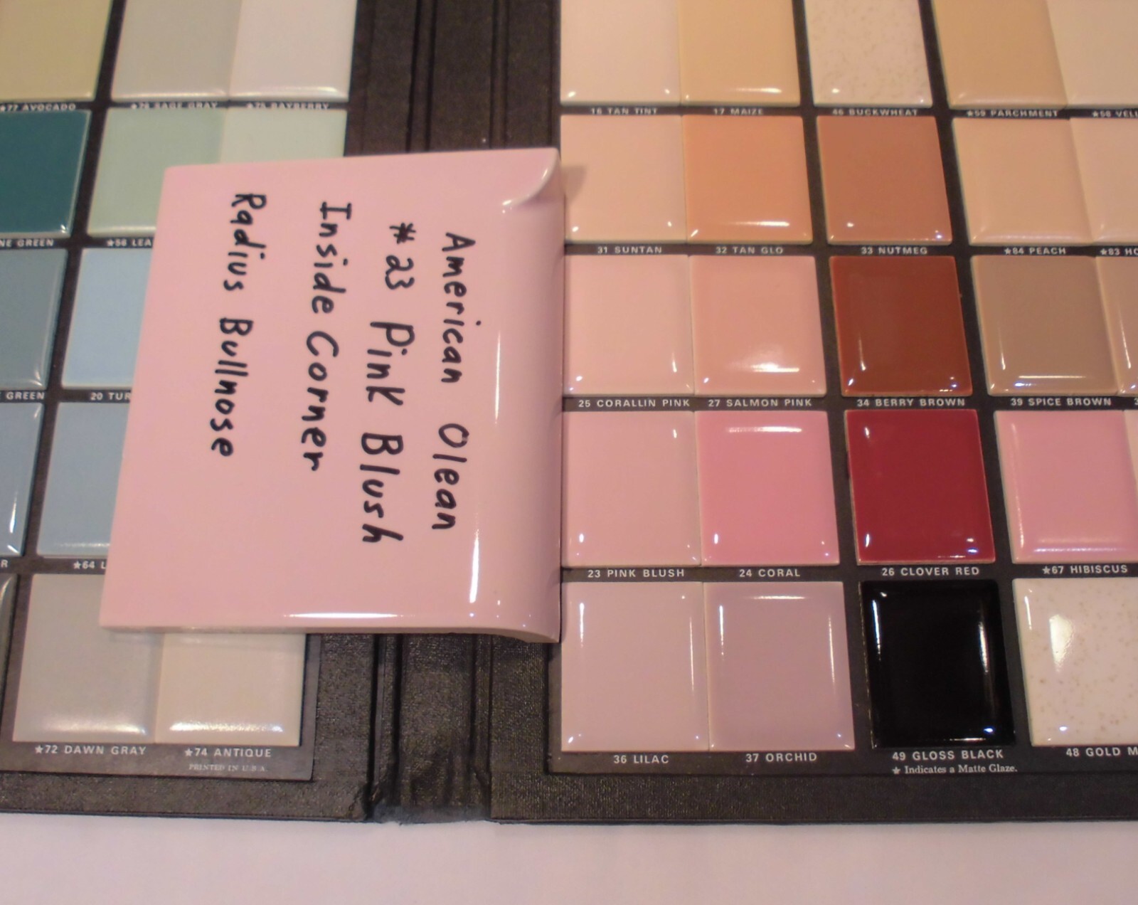 Pink Blush: Radius Bullnose Inside Ceramic Tile 4-1/4″ American Olean, AKR-4402