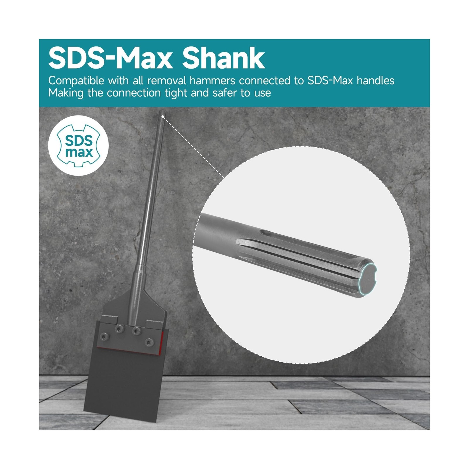 SDS-Max Shank 6 Inch Floor Scraper Chisel Bit – 6″ Wide Blade Scraper 25″ Lon…