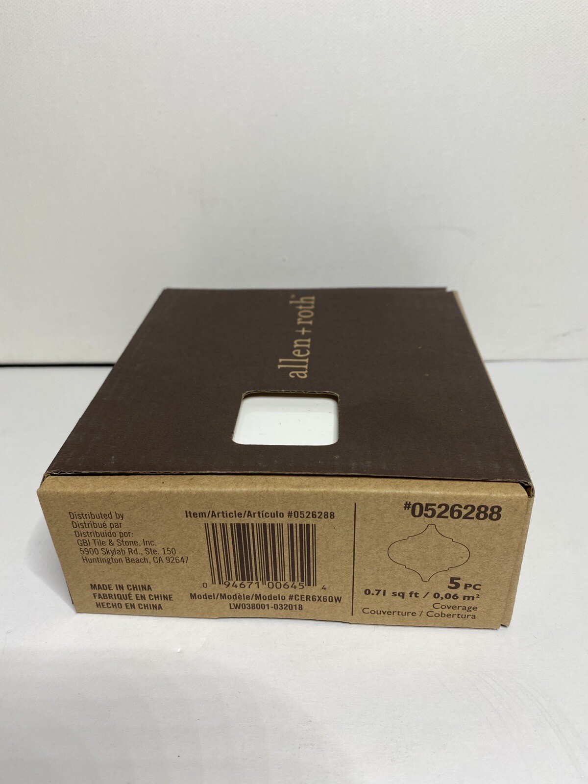 Allen + Roth Ogee Ceramic White Tiles Pieces 0526288. 5 Pack. Brand New