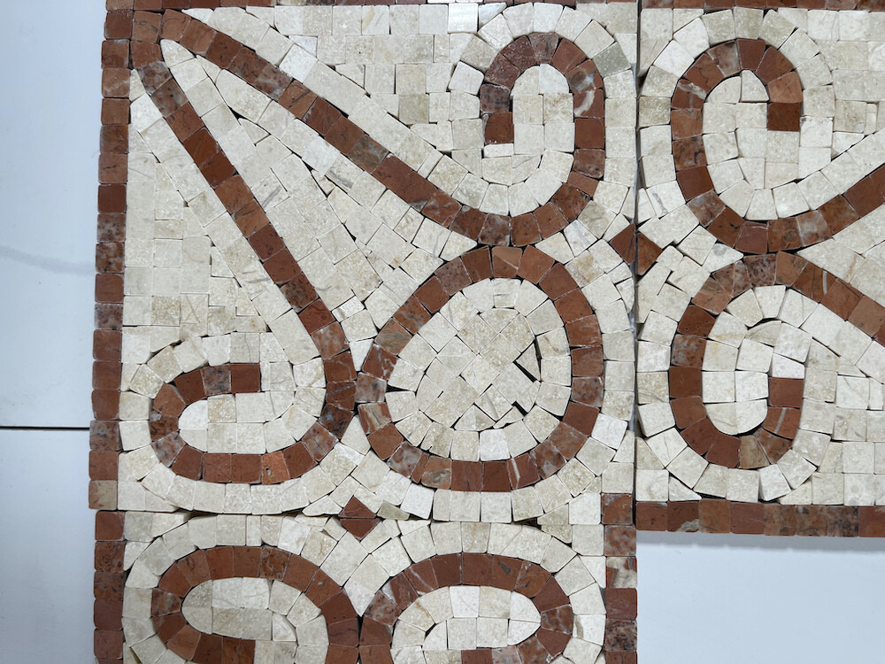 B0014P Marble Mosaic Border Listello Tile Everlasting Rojo 7.1×15.7 Polished