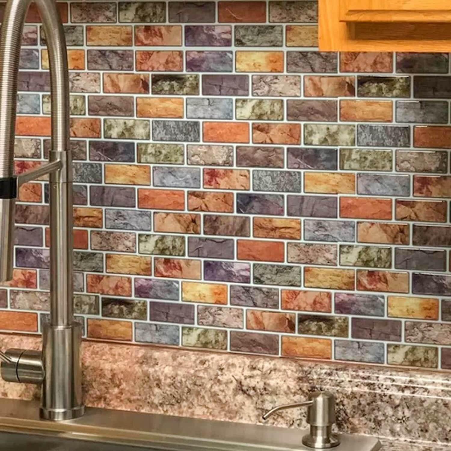 Art3d 10pack 12″ x 12″ Peel and Stick Tile Vinyl Sticker for Kitchen Backsplash