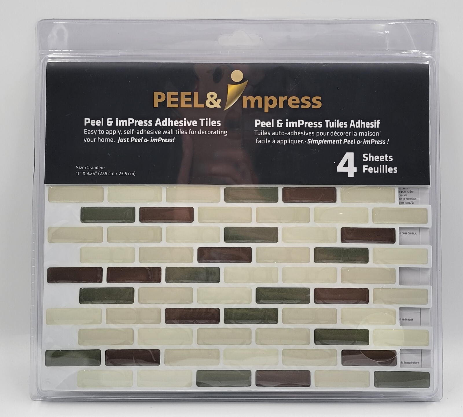 Peel and Impress Easy DIY Peel and Stick Adhesive Backsplash Tiles Brand New!