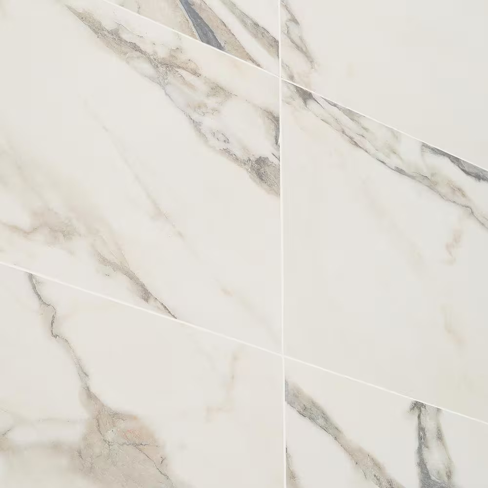 Saroshi Calacatta Rustico 11.81 In. X 23.62 In. Matte Marble Look Porcelain Floo