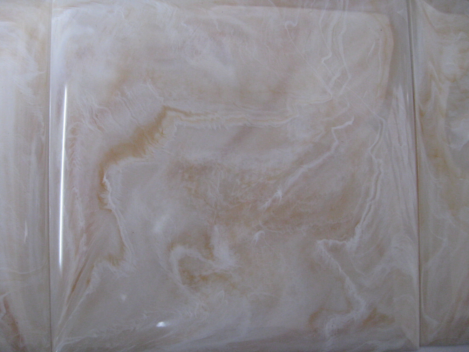 1 vtg ORANGE brown MARBLE PLASTIC TILE 4 1/4″ wall bathroom kitchen polystyrene