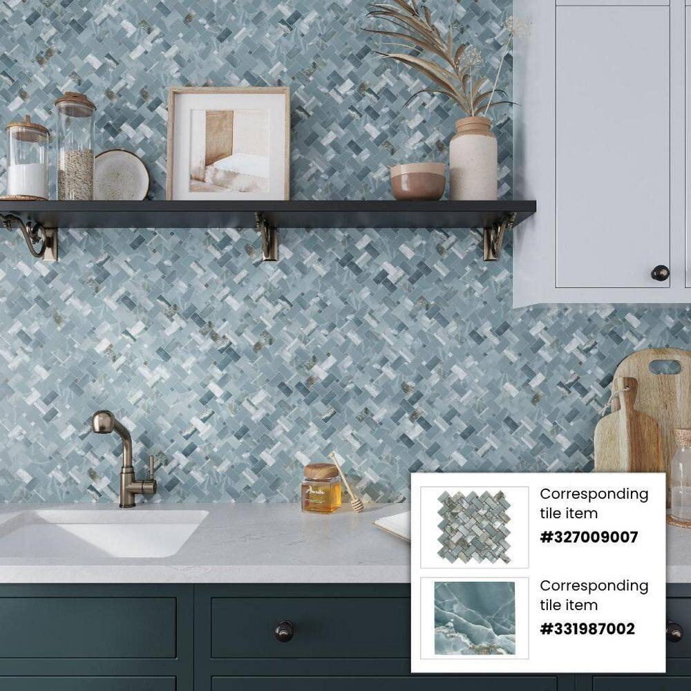 Splendor Green 11.81 In. X 11.81 In. Matte Porcelain Mosaic Wall and Floor Tile