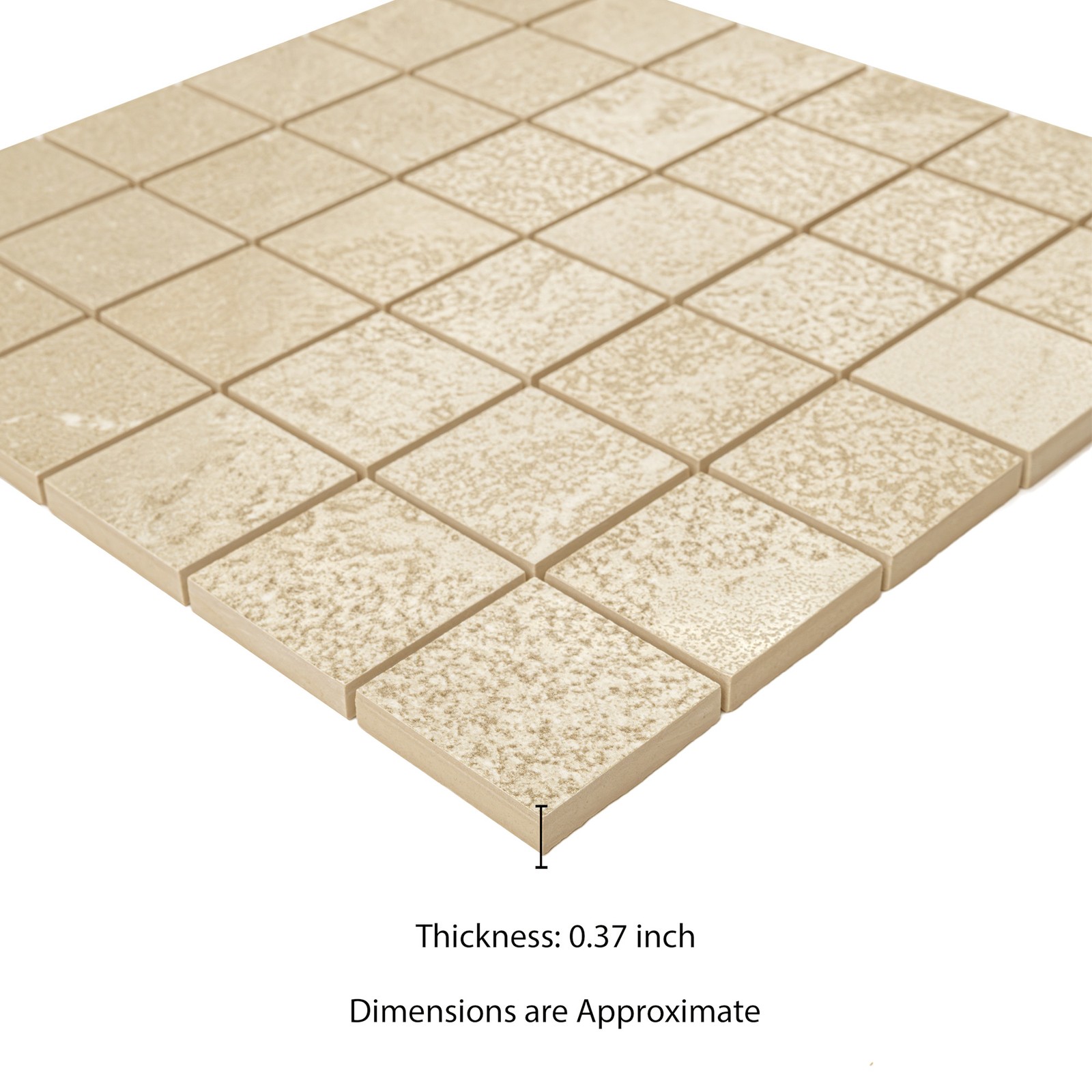 Ackland AKN-P-NO2X2SQ-CA Norrin Cinder 2 in. x 2 in. Quartzite – Off White
