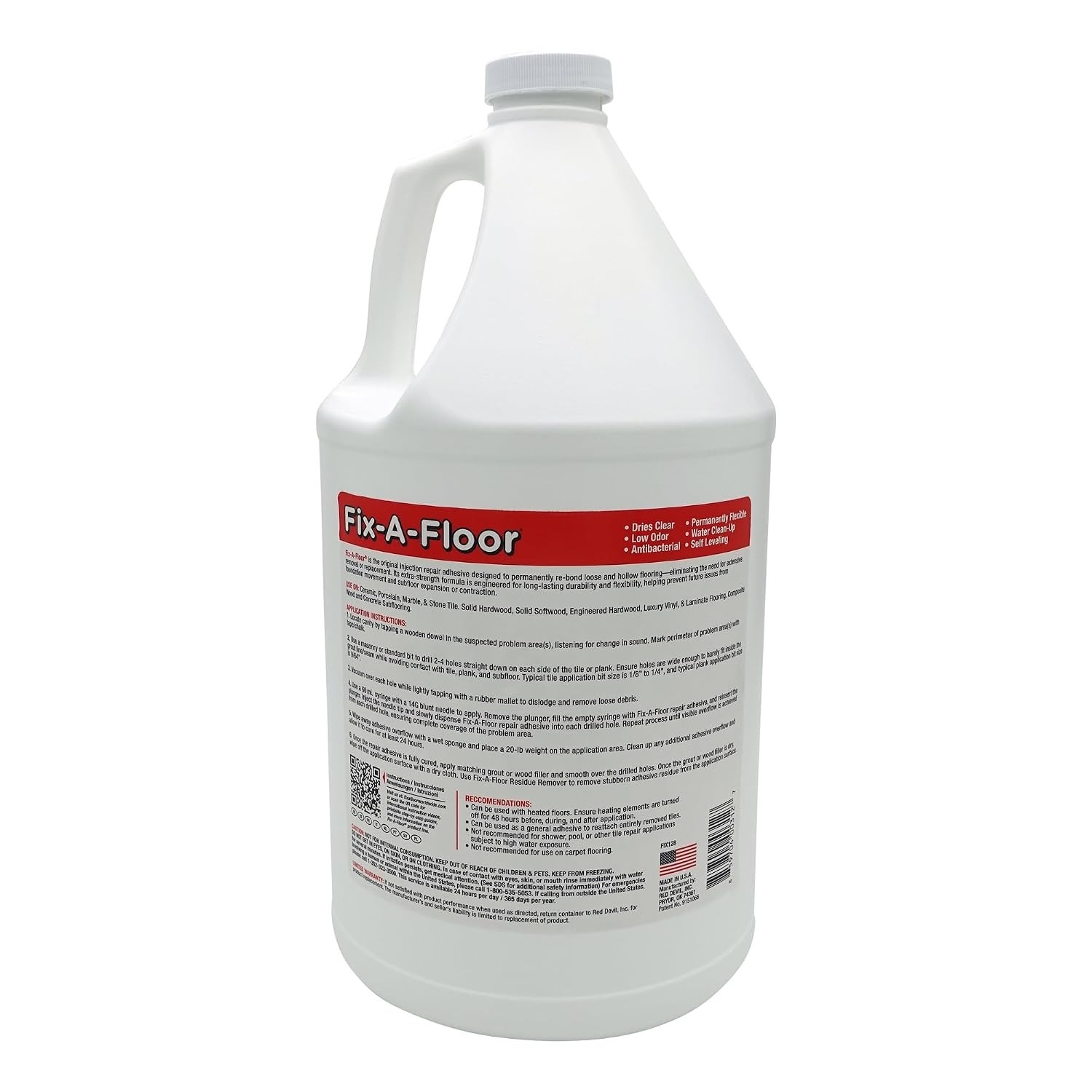 Universal Loose Tile Repair Glue for All Floors – 1 Gallon Jug, Self-Leveling