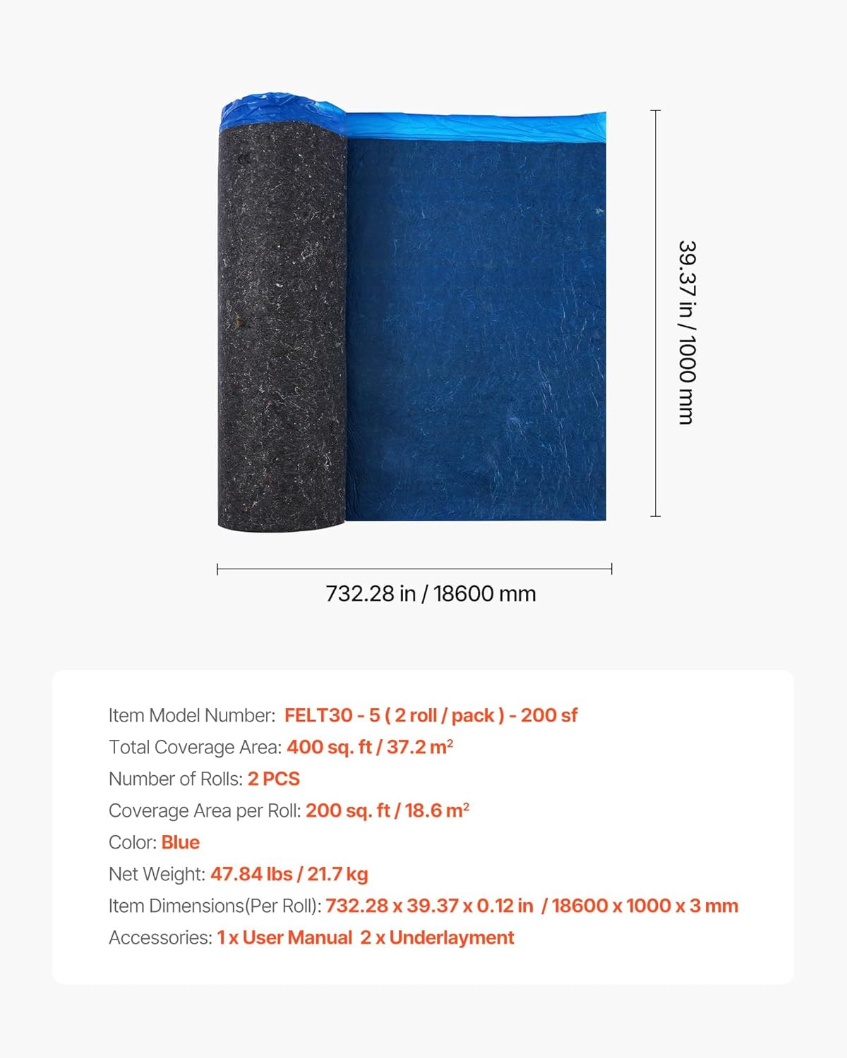 Floor Underlayment 400 Sq. Ft, 3Mm Laminate Flooring Padding with Attached Vapor