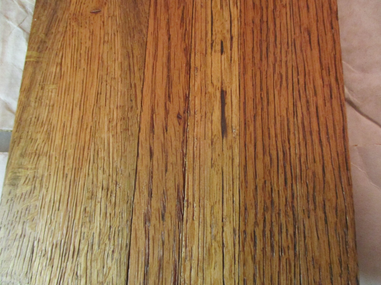 (1) 6″x6″ Color Tile USA 1970 Honey Rustic Waxed Oak Wood Parquet 7 Finger Strip