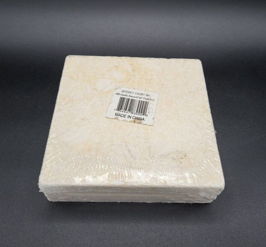 Jeffrey Court Inc Set of 4 Sample Tiles HD-Giallo Siena 6” x 6” Heavy Stone
