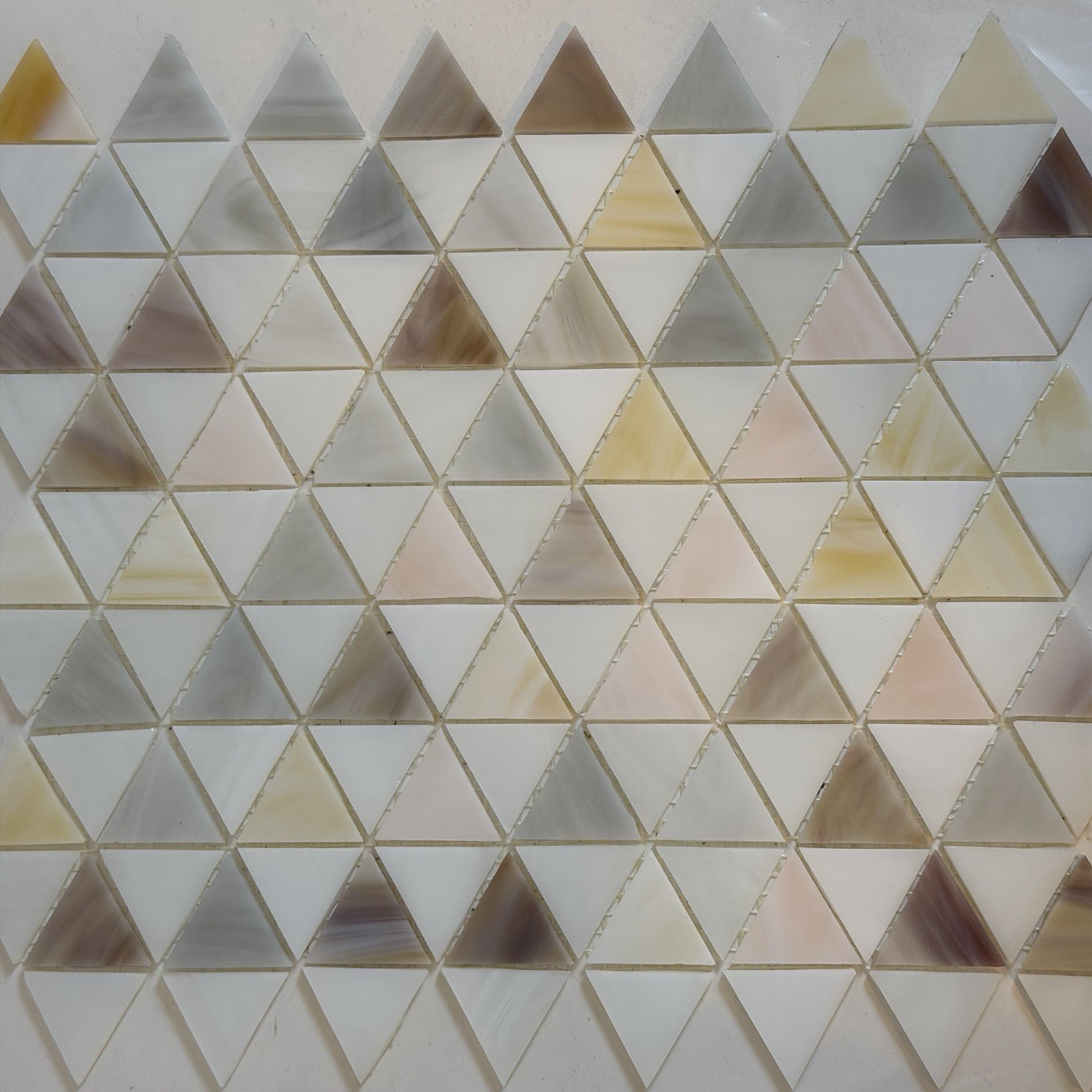 Artistic Tile Trombone Triangles Pink Blend Glass Mosaic Luxury Tile Sheets