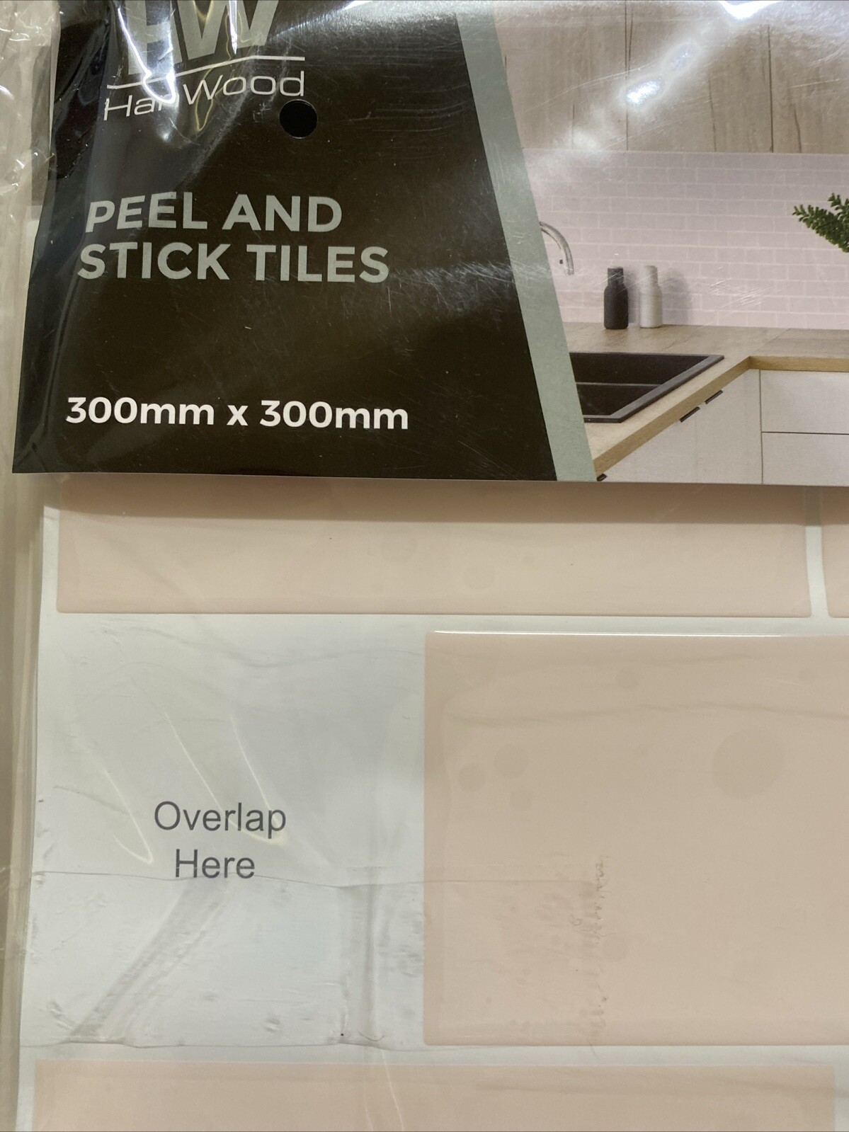 Hanwood Bulk 9 X Pink Subway Tile 300mm X 300mm 0.45m2 Peel And Stick Tiles New