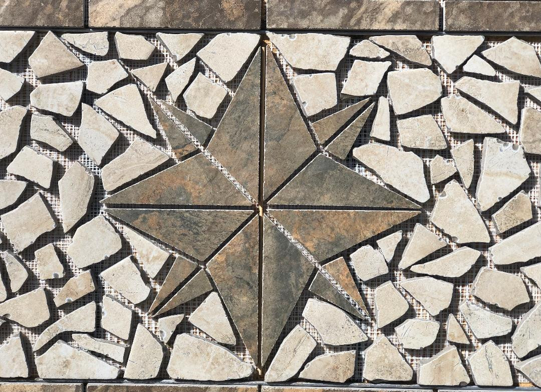 54 1/4″ x 20 3/4″ Tile Medallion Deco – Daltile Affinity & Kendal Slate tile