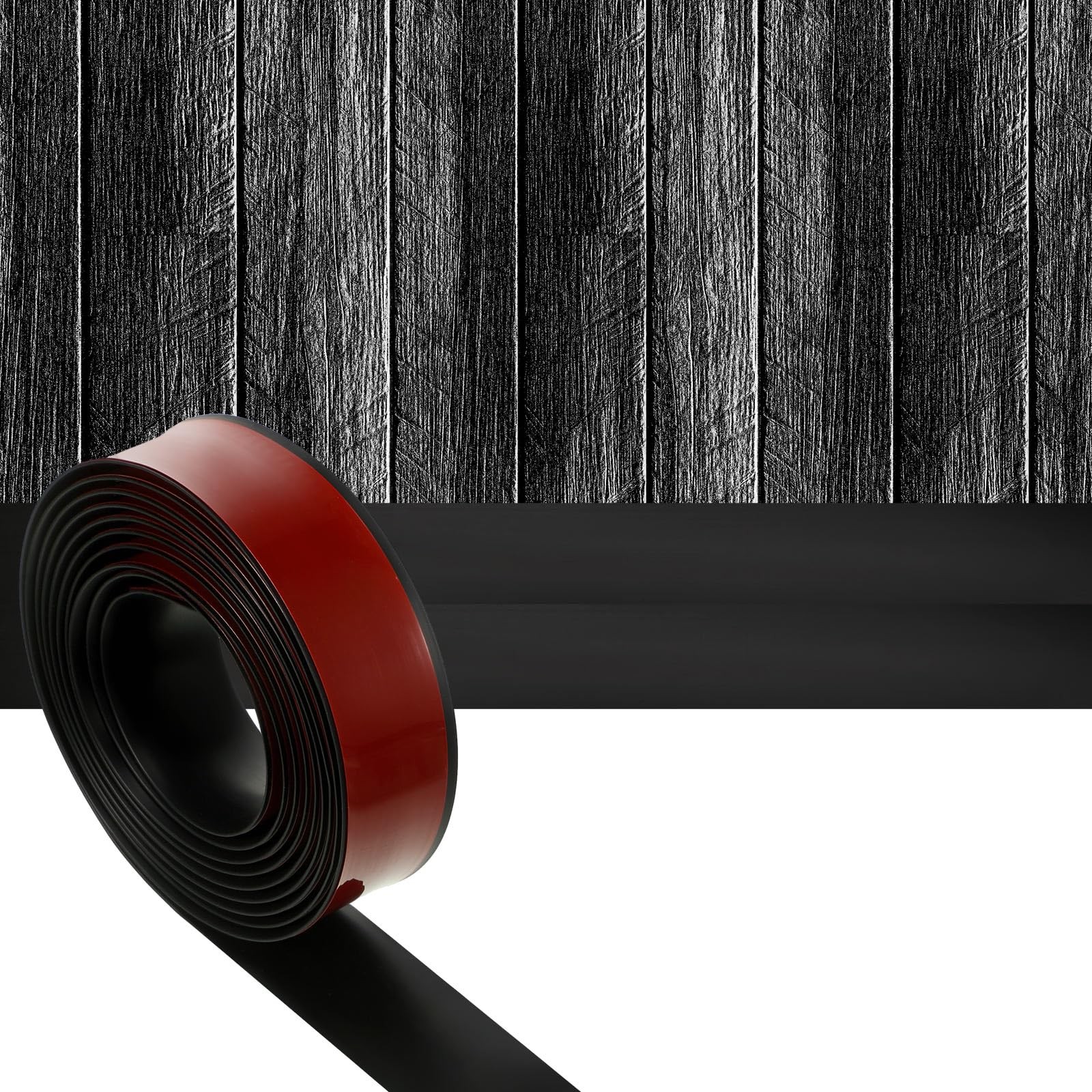 Pangda 12 Ft / 6 Vinyl Floor Transition Strip 1.57″ Wide Self 12 ft, Black