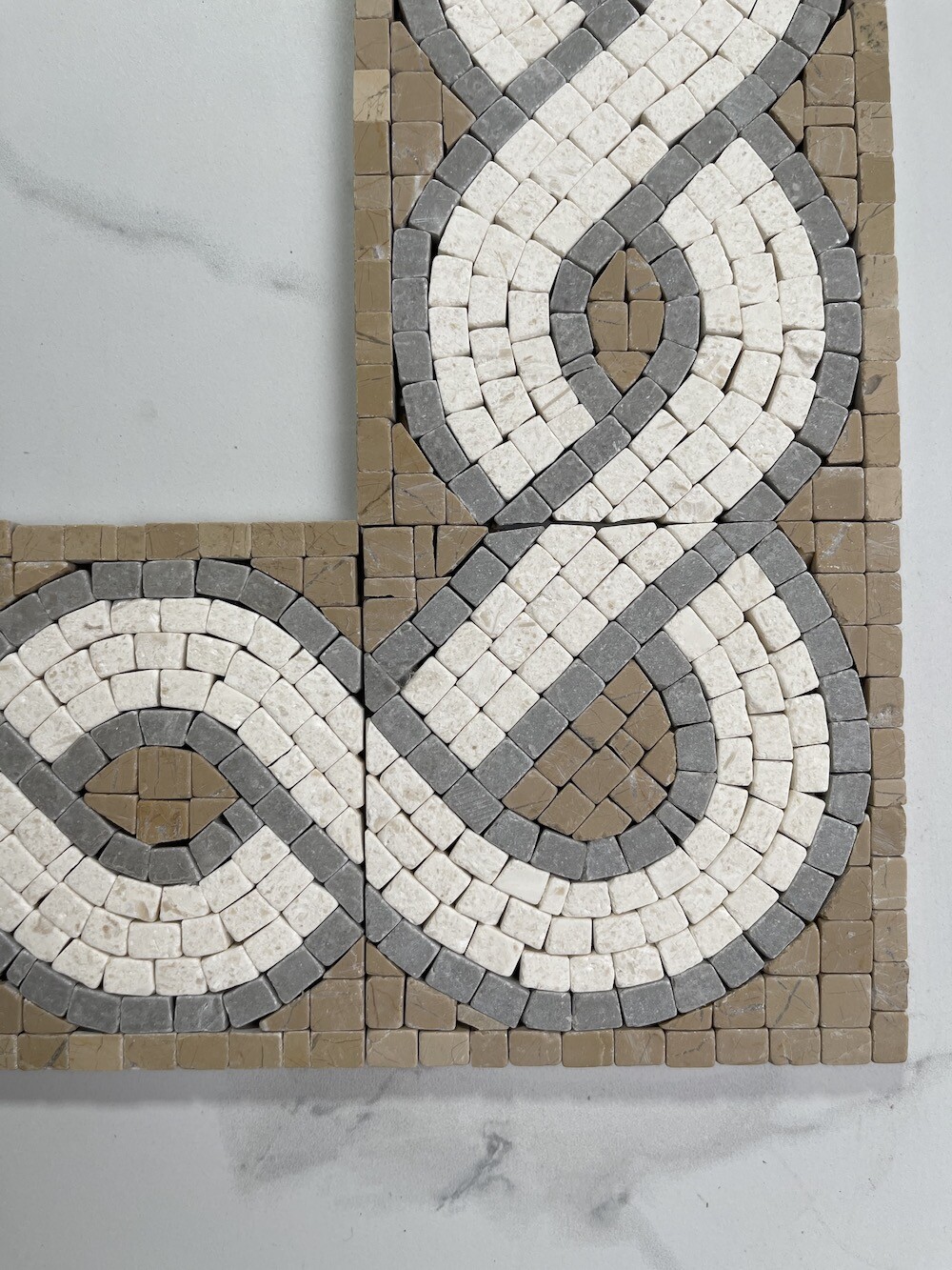 B3164CT Marble Mosaic Border Decorative Accent Insert Tile Wave 4×4 Tumbled