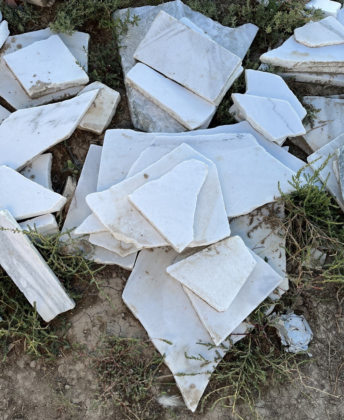 Raw Genuine White Marble Mixed Lot Variety Of Thicknesses, Lengths , And Widths