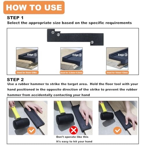 Tapping Block for Vinyl Laminate Flooring Tool 3 Edge Double Sided Durable