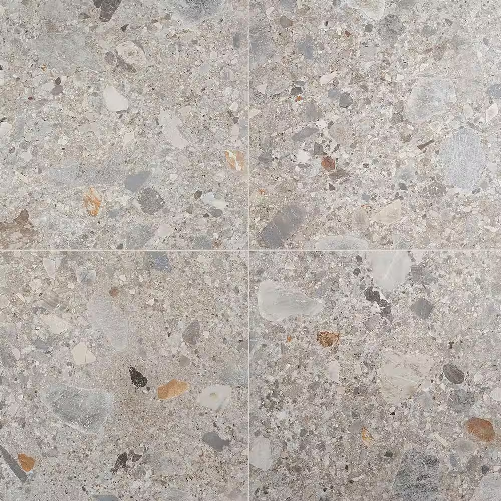 Luxe Terrazzo Earth 23.54 In. X 23.54 In. Matte Terrazzo Look Porcelain Floor an