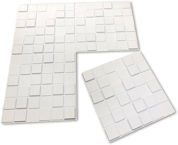 GF Casa Decor Textured 3D PVC Wall Panels PIXEL – 12pc White 19.7″ x 19.7″