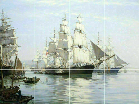 sail ships boats clippers explorer nautical ceramic tile mural backsplash