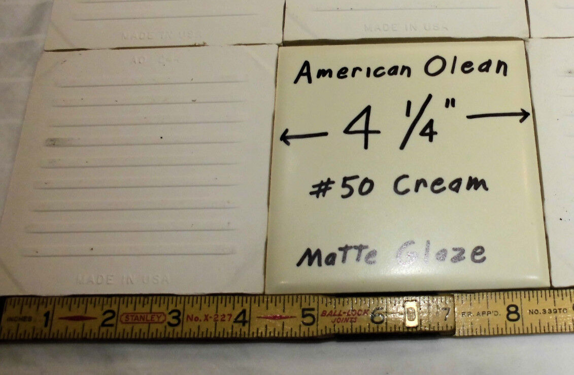 1 pc. Matte Cream by American Olean: Soft-Vanilla /Pale-Yellow from 1960’s NEW