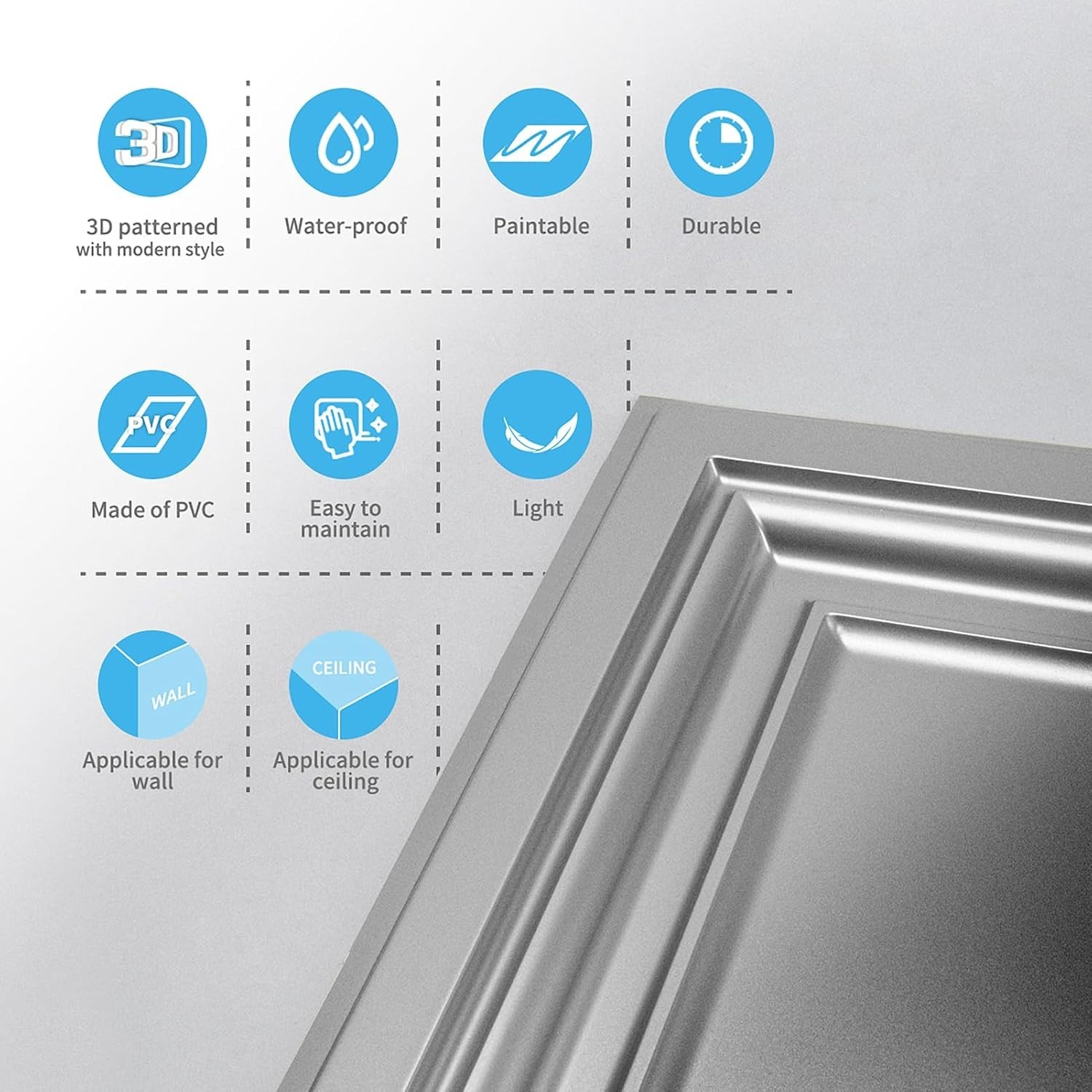 2’x2′ PVC Ceiling Tiles – 24-Pack – White – Water Resistant