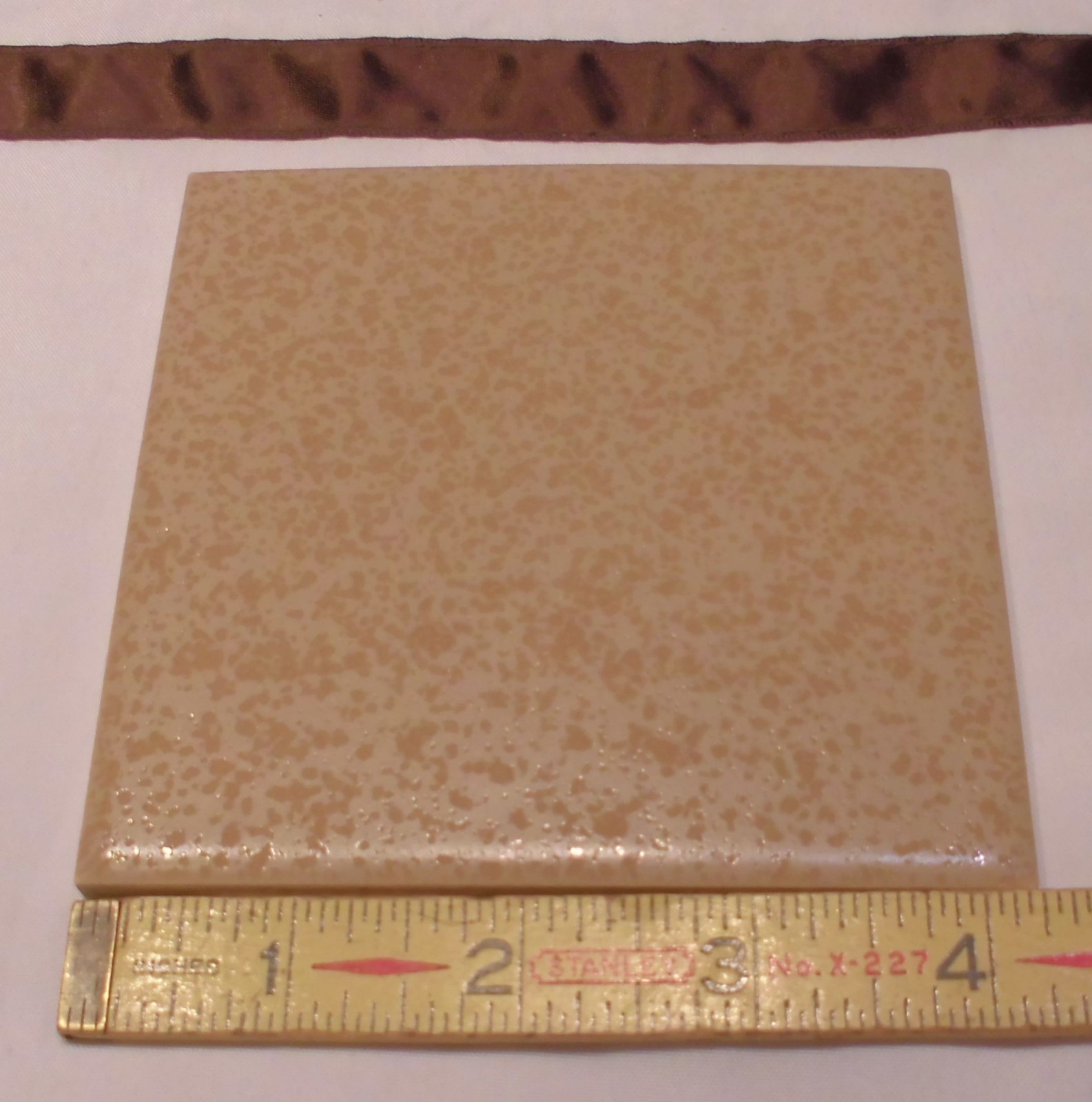 1 pc. *Coffee Color Brown* Ceramic Tile: 4-1/4″ Crystal Glazed by M.T.F. NEW