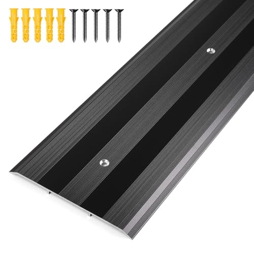 5″Wide Sturdy Thicken Aluminum Threshold Strip, Stylish 36in×5in×0.25in Black