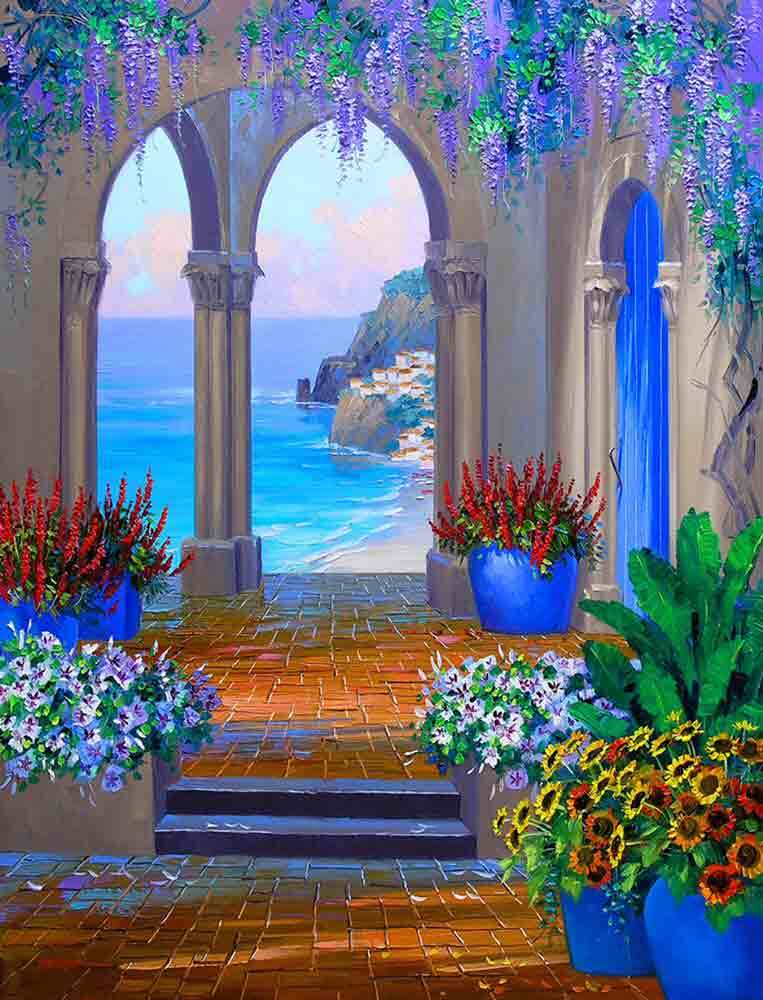 Mediterranean Accent & Decor Tile Mikki Senkarik Coastal Art MSA085AT