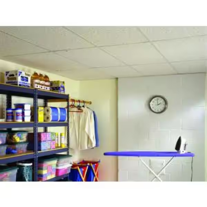 2 Ft. X 4 Ft. Fifth Avenue White Square Edge Lay-In Ceiling Tile, Case of 8 (64