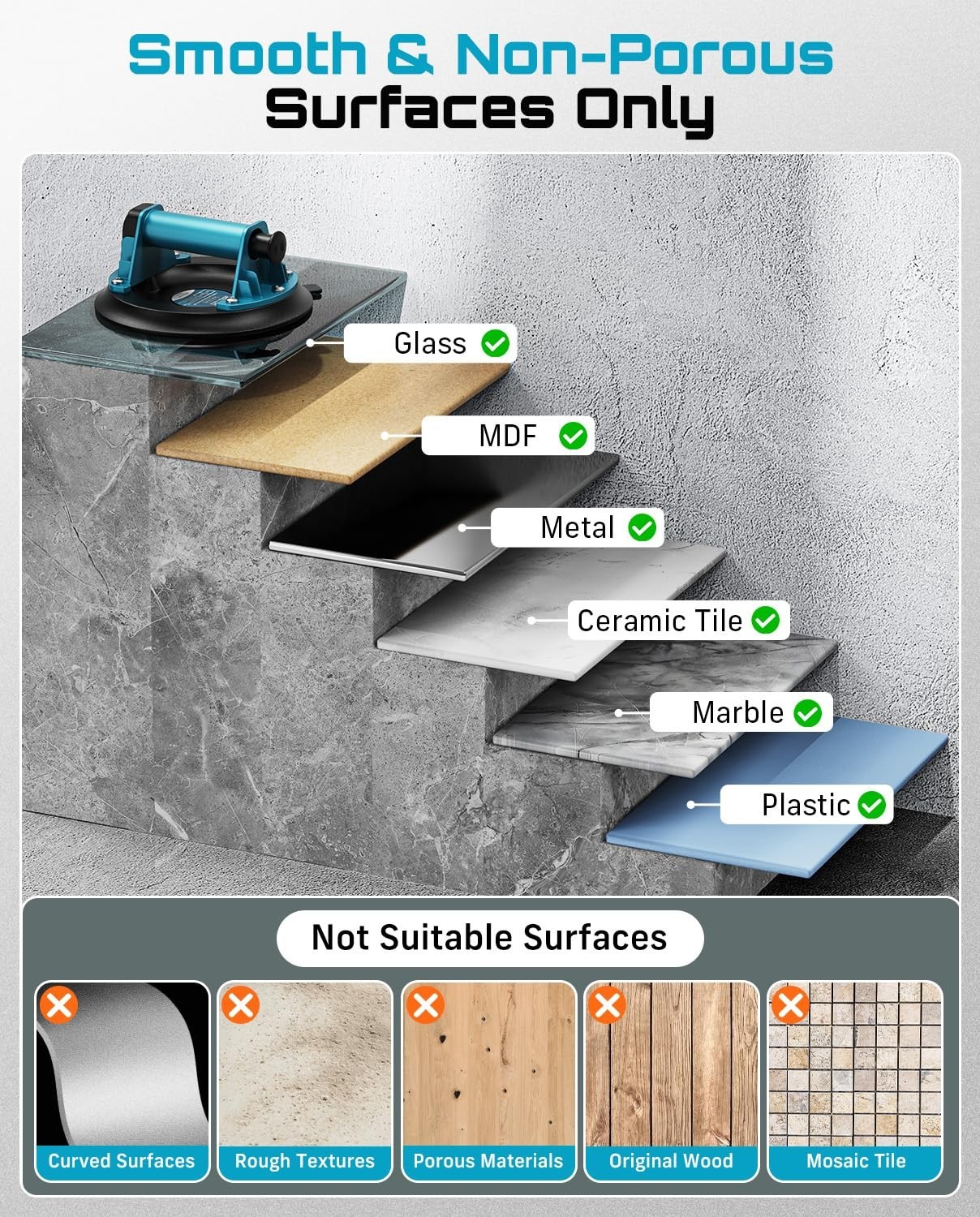 Strong Vacuum Suction Cup Lifter for Large Tiles