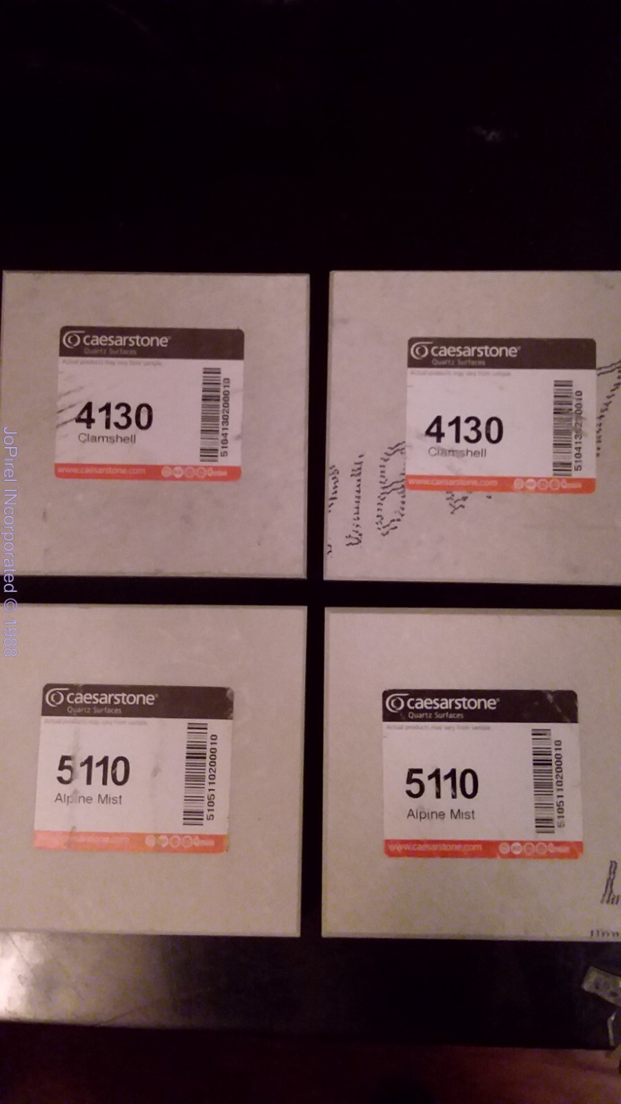 CaesarStone 4 Quartz Sample Blocks 4in x 4in home improvement