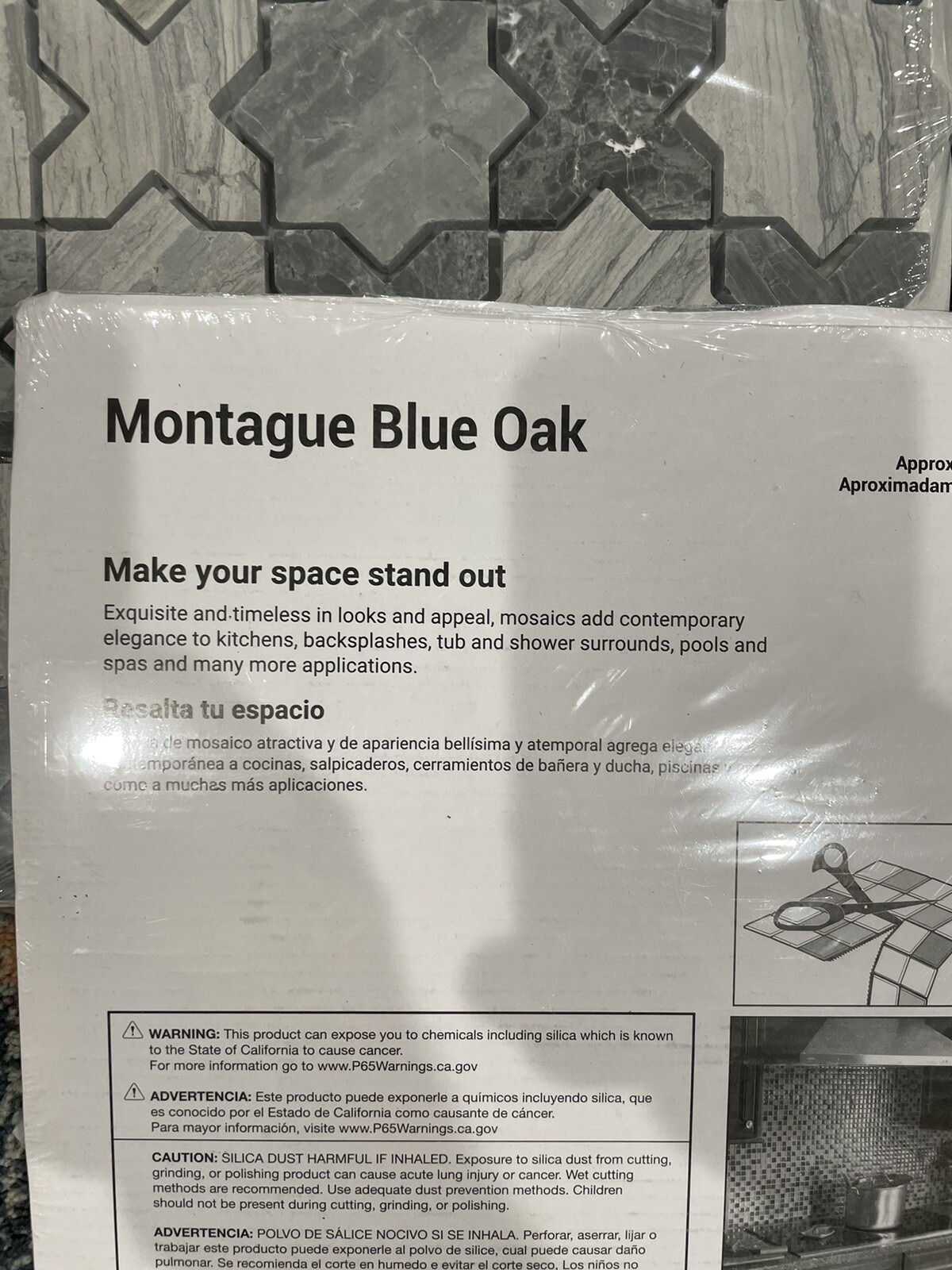 5X Sheets MSI Montague Blue Oak Polished Mosaic Marble Floor Wall Tile 0.97 Sqft