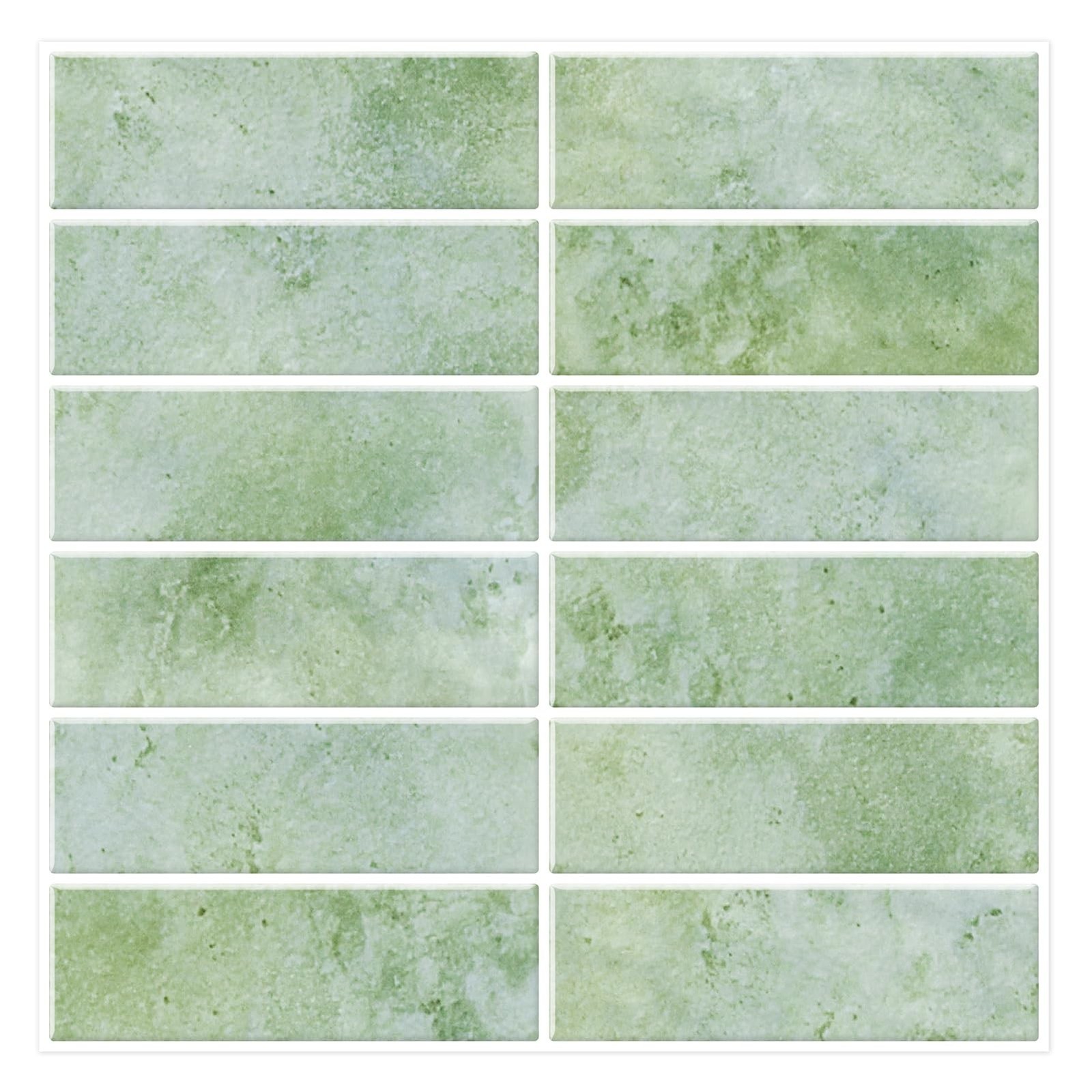 Green Peel and Stick Backsplach Tile, 12″x12″ Back Splash Stick on Tiles for …
