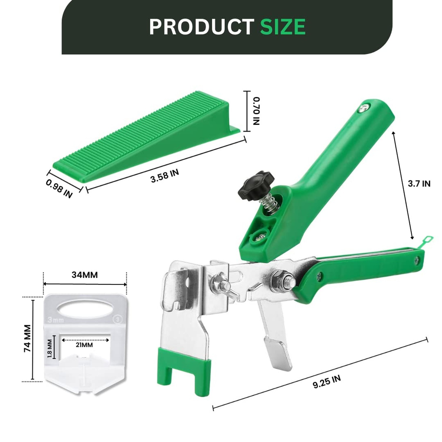 Tile Leveling System with 1 Plier, 300 Wedges, 300 1/8″ Clips – Tile Spacer L…