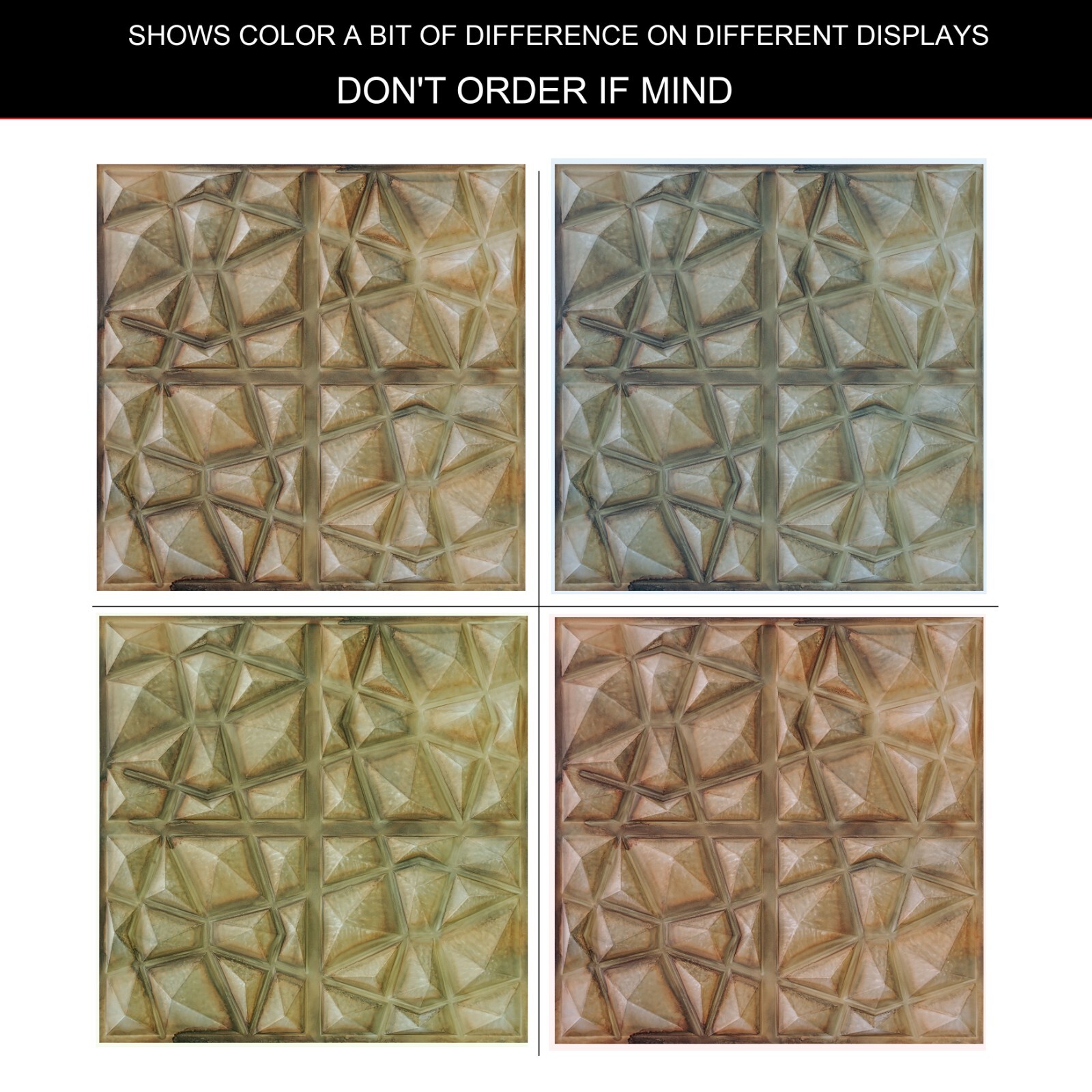 Decorative Fancy Tiles Aged Artwork Panels PLM101 Washed brown 10pcs PAINTSDECOR