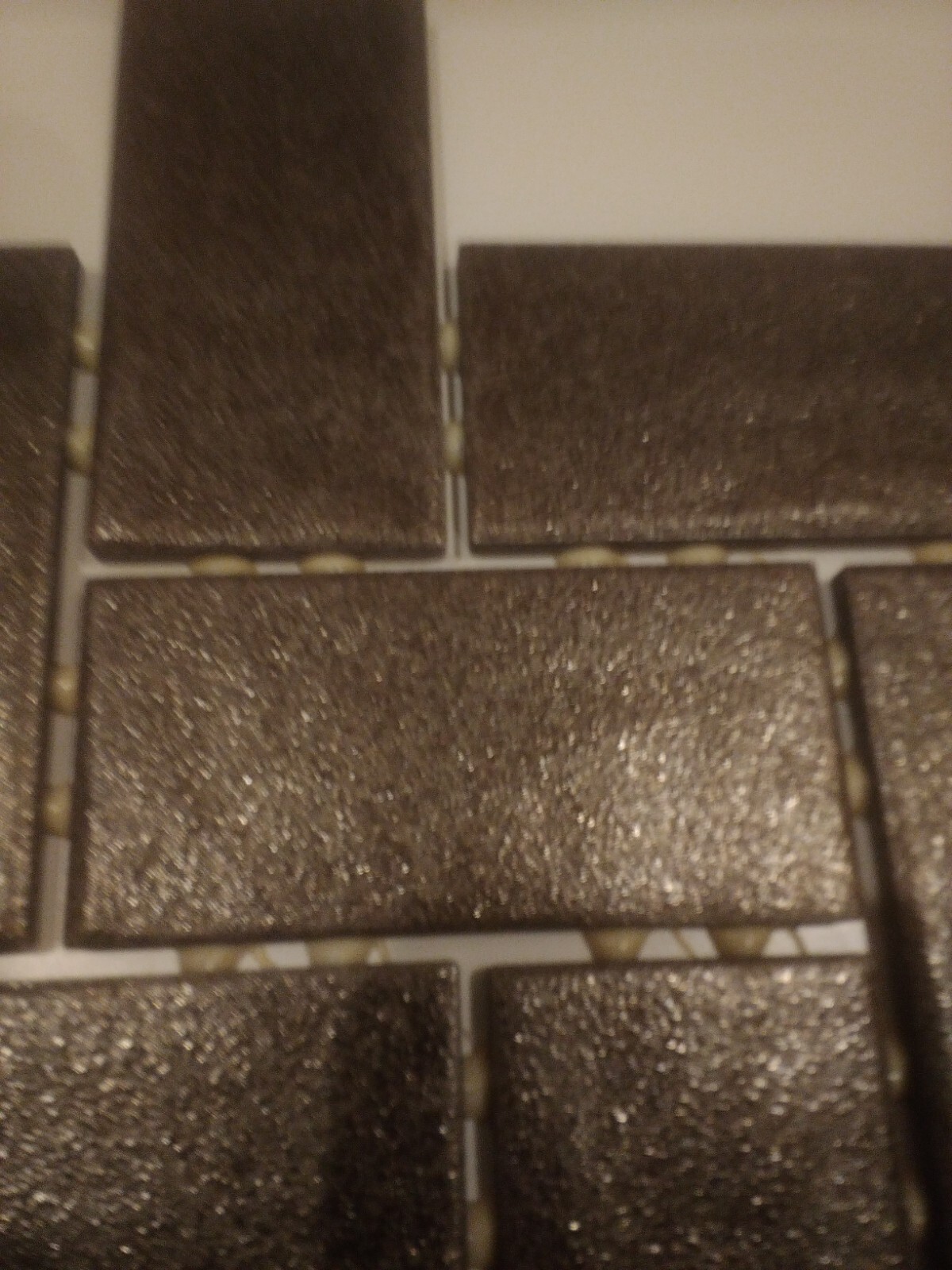 Black Metallic Mosaic Herringbone