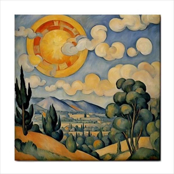 Sun Sky Ceramic Tile Backsplash Insect Art Home Decor 4.25 Inches