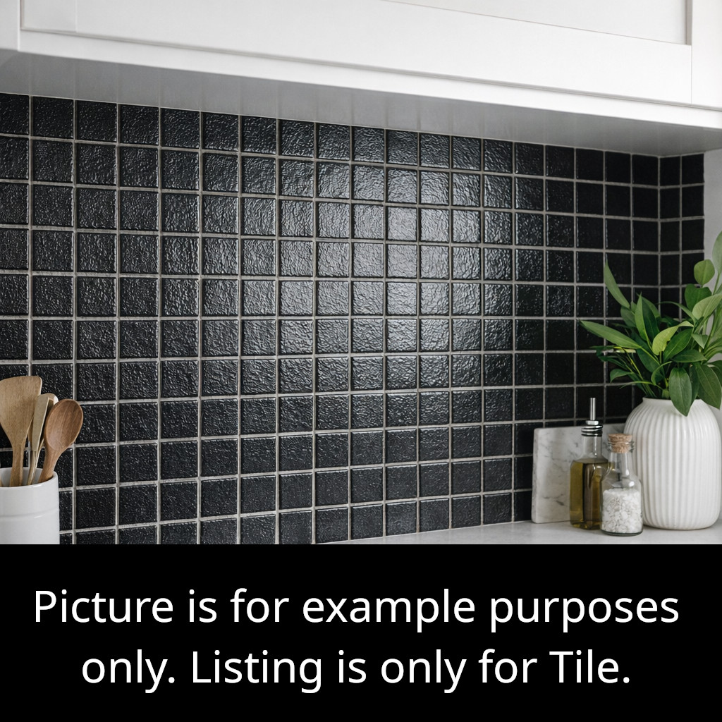 Black Textured Wall Tile Kitchen Border 2×2 Ceramic Summitville C# I68 10 SQ FT