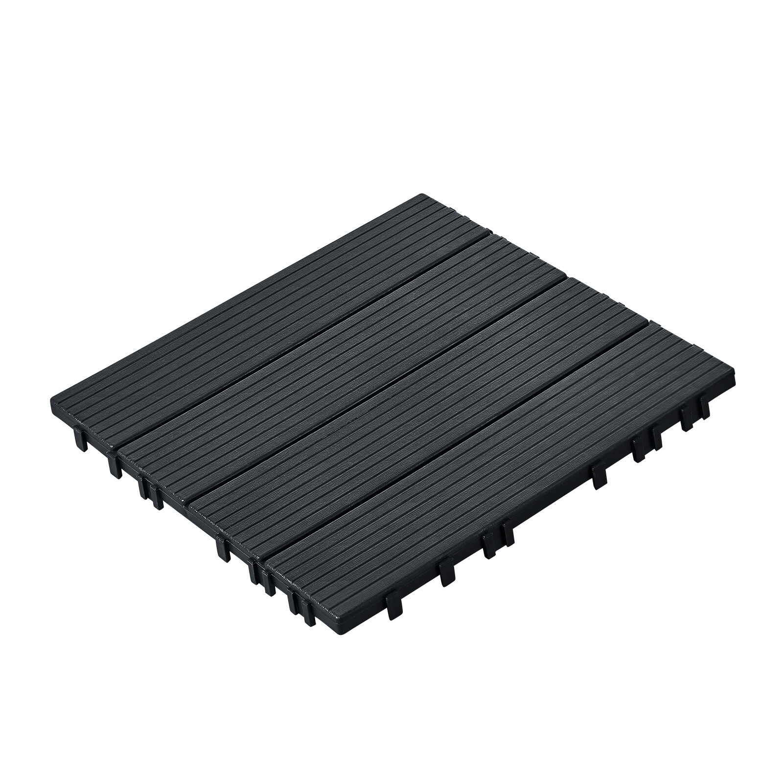 VEVOR Interlocking Deck Tiles 10 Pack 12″x12″ Plastic for Porch Dark Grey