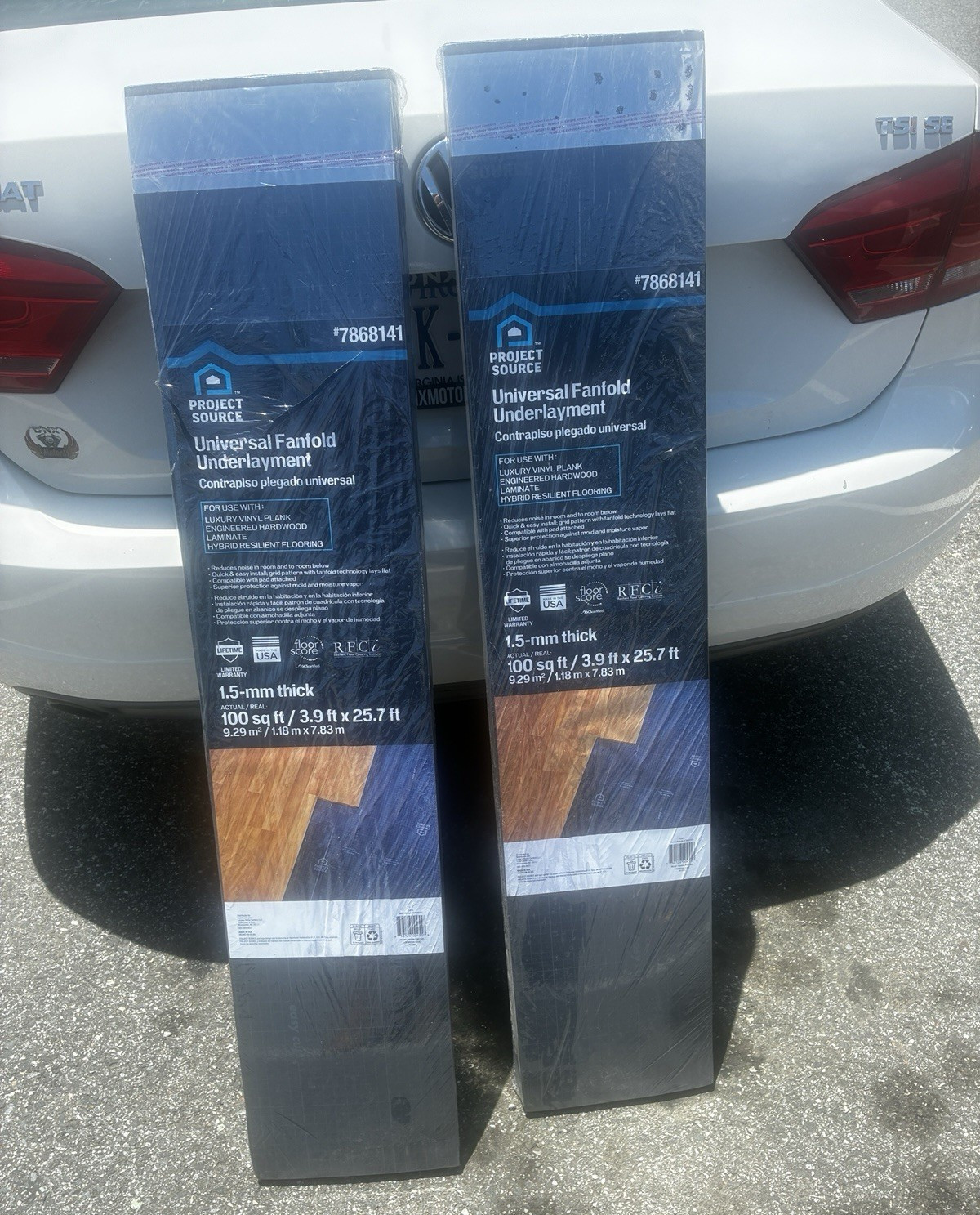 Project Source Universal Fanfold Underlayment 1.5mm 100 sq ft 3.9×25.7 Blue
