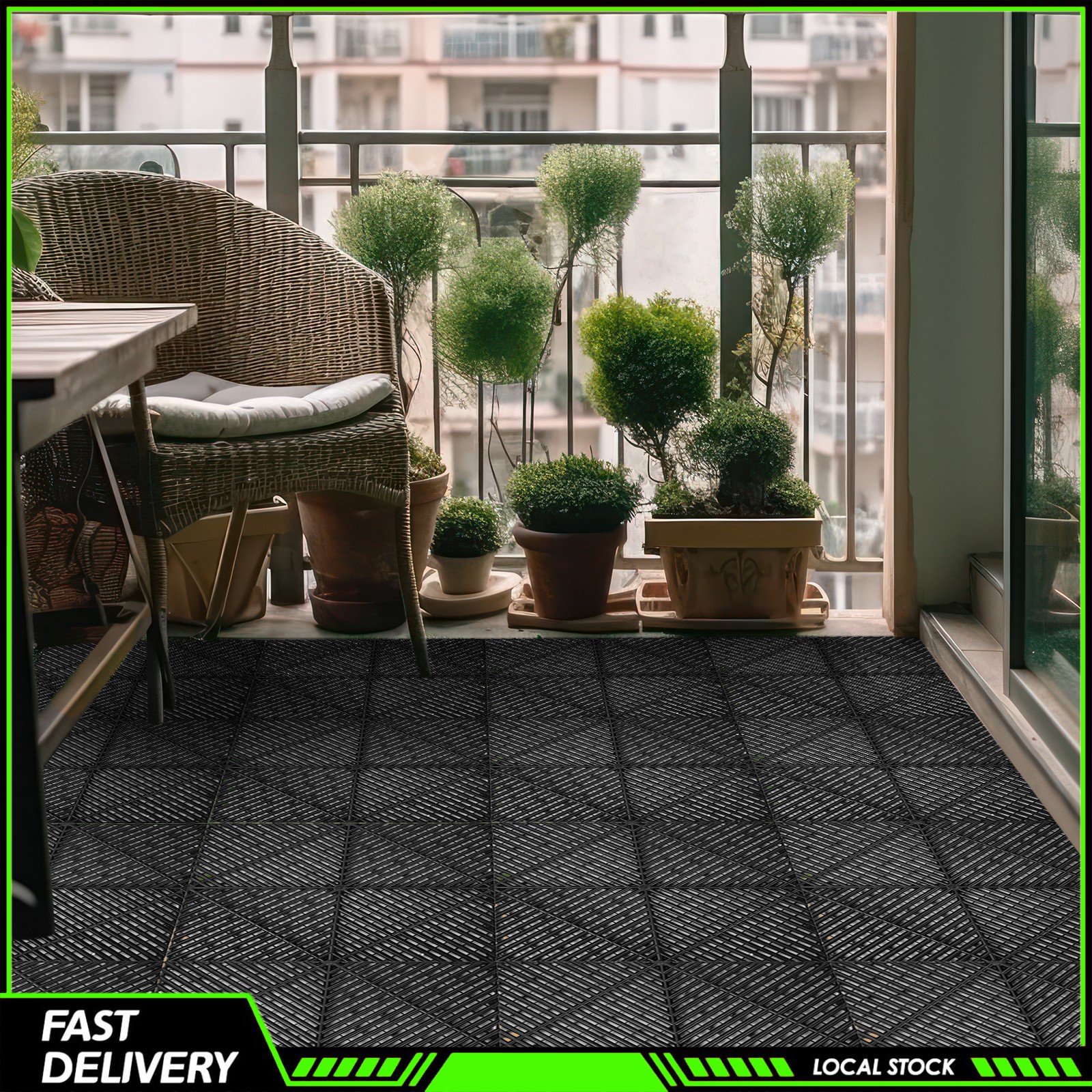 50PCS Garage Floor Tiles Interlocking 15.75×15.75 in Garage Flooring Tiles Black