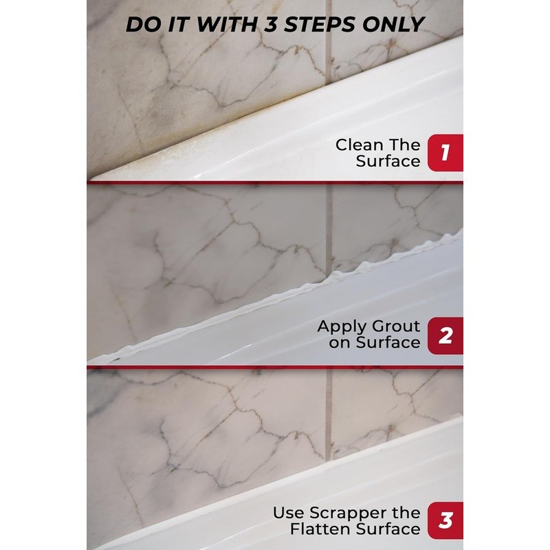Grout Repair Kit Bathroom Tile Efficient Restoration & Easy Application New