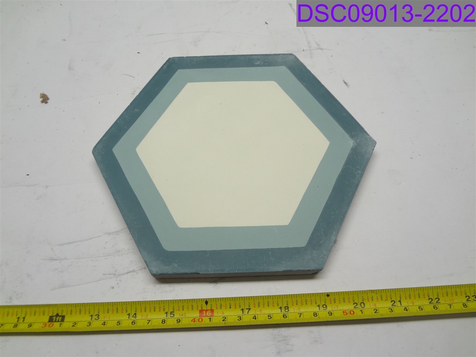 Chipped/Scratched Qty = 5: Rustico Tile Hexagon Blue Cement Tiles RTS23
