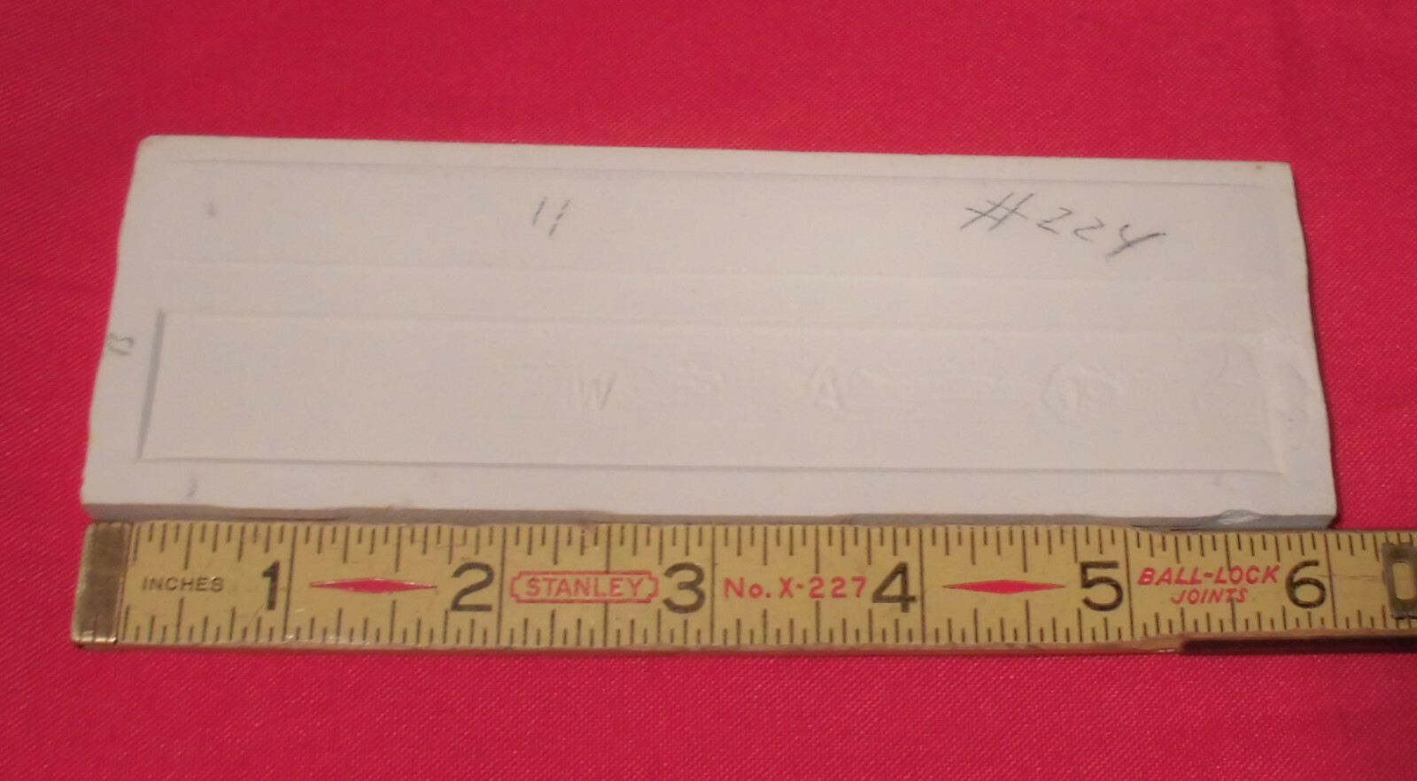1 pc. Glossy *Horizon Blue* 2” X 6” Bullnose Ceramic Tile by Wenczel Co. NOS
