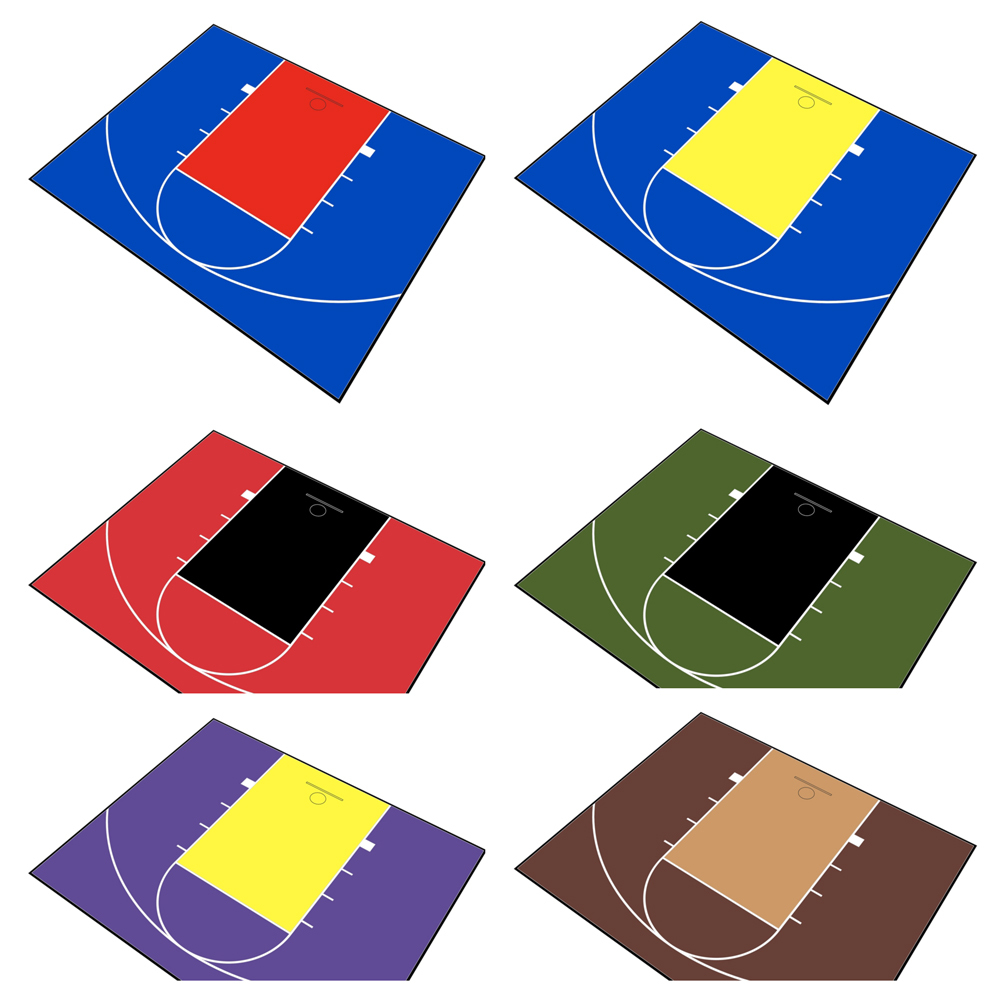 30ft x 25ft Outdoor Basketball Half Court Kit-Lines and Edges Inc-Gray/Black