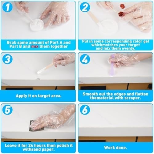 Tile & Fiberglass Quartz Countertop Repair Kit (Color Match), Granite & White